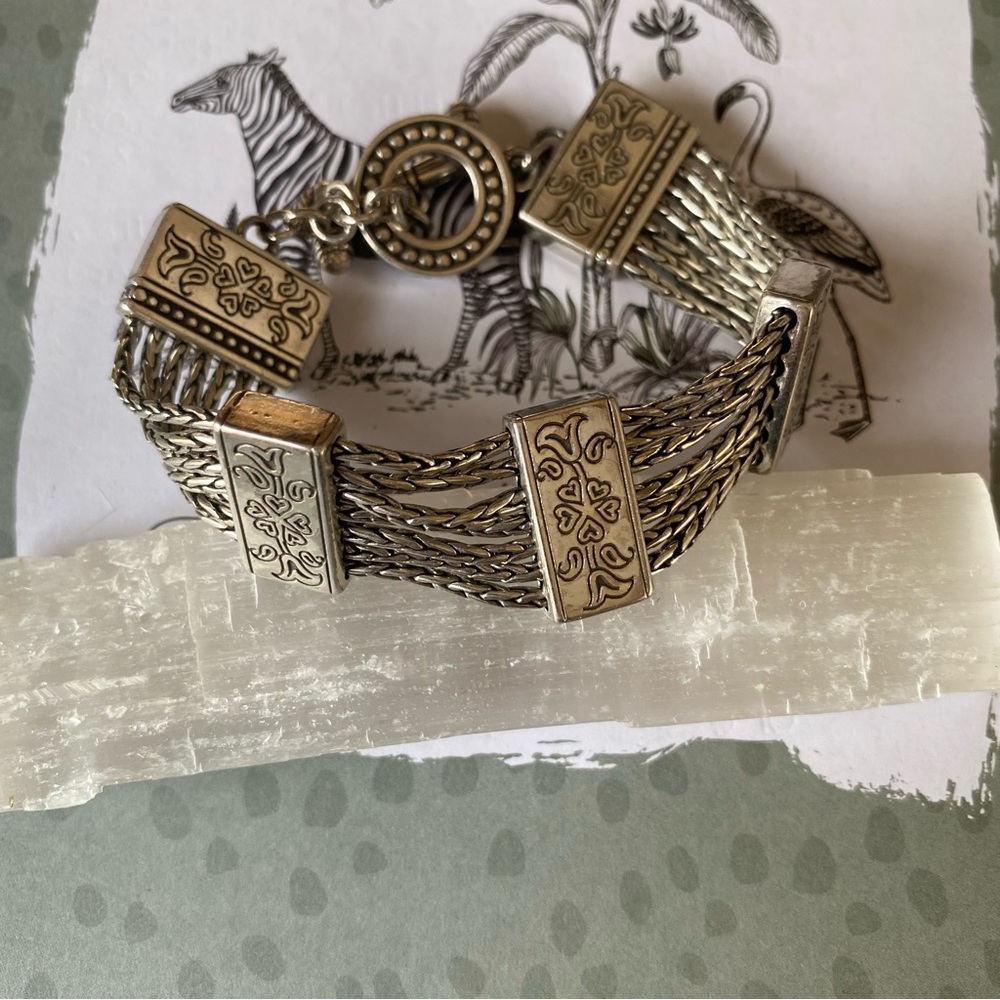 Retired Brighton silver tone French quarter toggle bracelet
